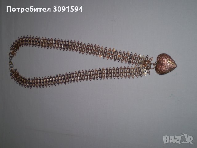 рядак  възрожденски накит от дубле с пандетев сърце, снимка 5 - Антикварни и старинни предмети - 35196588