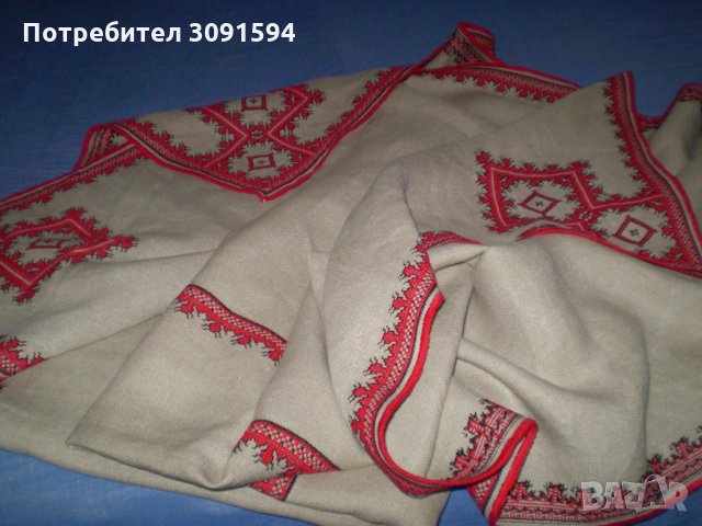 Ръчно бродирана ленена покривка за маса Българска бродерия, снимка 7 - Колекции - 34455910