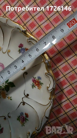 Порцеланова чинийка Dresden style на Ilmenau Graf von Henneberg Porzellan, снимка 5 - Чинии - 54003706