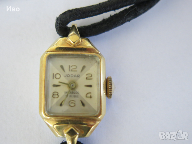 Рядък дамски механичен ретро часовник Jodar, incabloc, 17 rubies, позлатен, снимка 4 - Мъжки - 44696312
