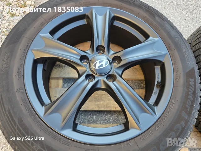 Лети джанти 17ки 5х114.3 Hyundai + зимни гуми 215/60/17 Hankook, снимка 4 - Гуми и джанти - 55879012