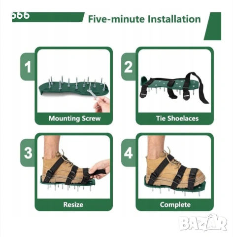 Аератор за тревни площи, ARSA GO, комплект с 2 аератора, 28 зъба, 3 стабилизиращи ленти, универсален, снимка 6 - Други - 53251168