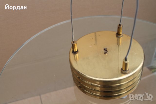 Немски абажур-стъкло и месинг, снимка 6 - Антикварни и старинни предмети - 42434831