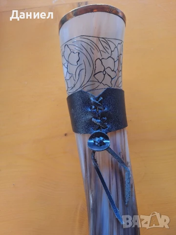 Викингски рог за пиене XXXXL с кожен кобур, снимка 7 - Декорация за дома - 50842793