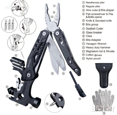 мултитул многофункционален 16в1 важен за къмпинг лов риболов, снимка 2 - Ножове - 42063756