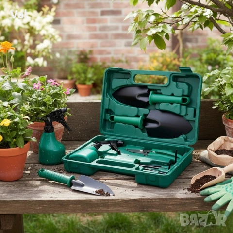Комплект градински инструменти 5 в 1 с куфар – всичко необходимо за засаждане и поддръжка, снимка 2 - Градински инструменти - 53051445