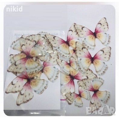 ядивни ядливи пеперуди вафлена хартия пъстроцветни за консумация украса на торта и мъфини, снимка 5 - Други - 18657833