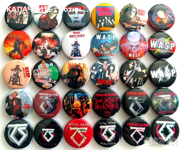 Значки на QUIET RIOT W.A.S.P. TWISTED SISTER