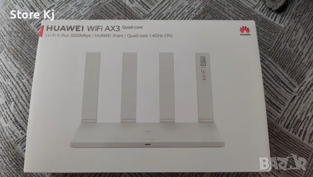 Рутер HUAWEI WiFi AX3 (Quad-Core) – Wi-Fi 6 Plus, AX3000, Отлично състояние!