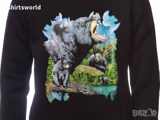 Нов мъжки суичър с трансферен печат Мечка, снимка 3 - Суичъри - 31639410
