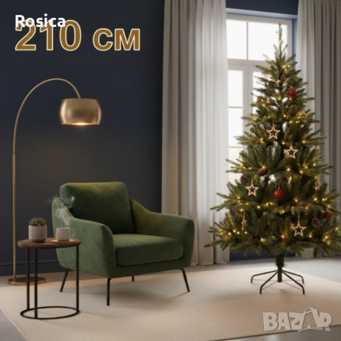 Красива коледна елха с естествено излъчване – празниците започват тук!, снимка 6 - Декорация за дома - 52242516