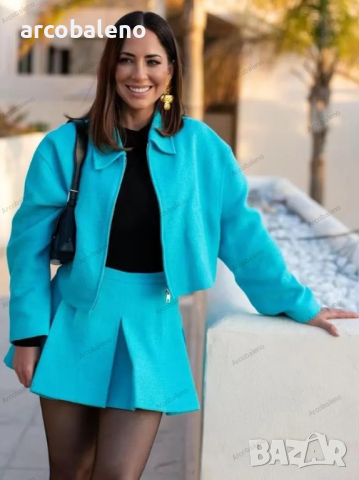 Дамско карирано бейзболно яке с цип с ревер, 2цвята , снимка 2 - Якета - 44794582