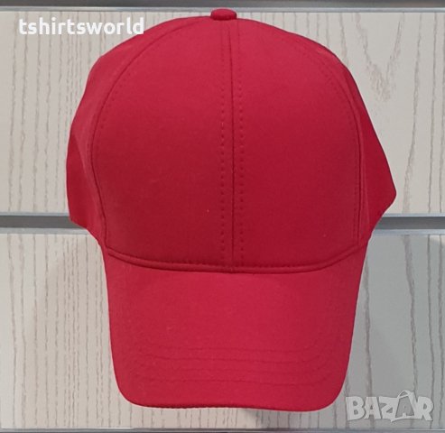Нова изчистена шапка с козирка в червен цвят, микрофибър, снимка 3 - Шапки - 37505726