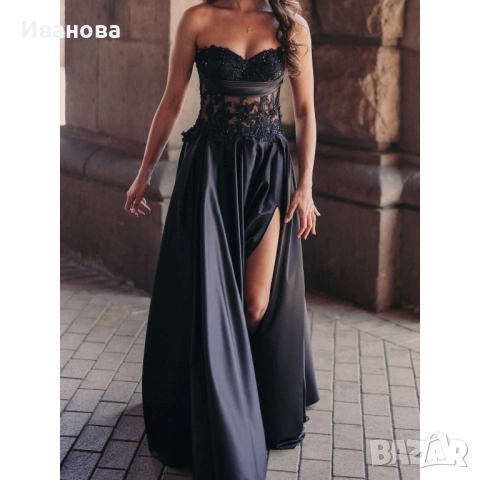 Черна официална дълга рокля. Бална рокля, снимка 6 - Рокли - 53026392
