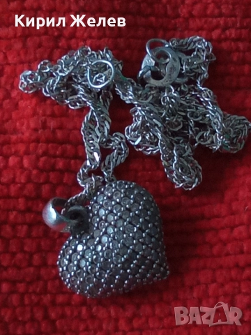 СКЪПОЦЕНЕН СРЕБЪРЕН ПЕНДАНТ СЪРЧИЦЕ сБЛЕСТЯЩИ ЦИРКОНИ и ФИНА СРЕБЪРНА ВЕРИЖКА СРЕБРО 925 КОЛИЕ 28710, снимка 11 - Колиета, медальони, синджири - 50532460