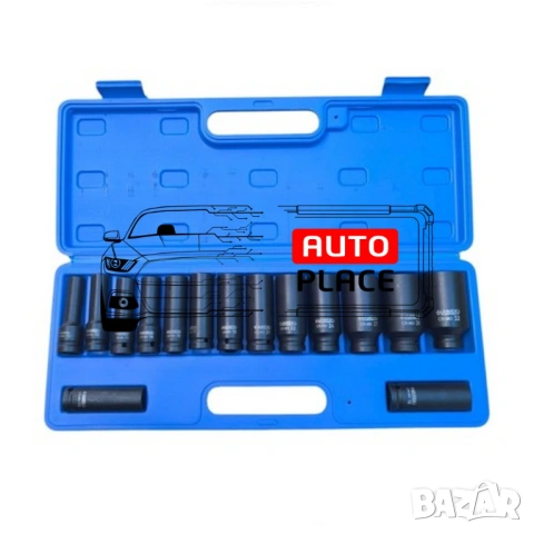 Ковани ударни вложки 1/2″ удължени (10 – 32 мм) 15 части HAWEK, снимка 3 - Други инструменти - 53900902