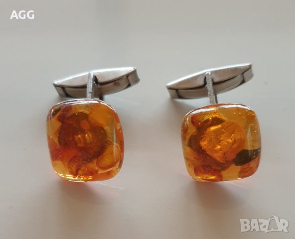 Винтидж ръкавели с кехлибар