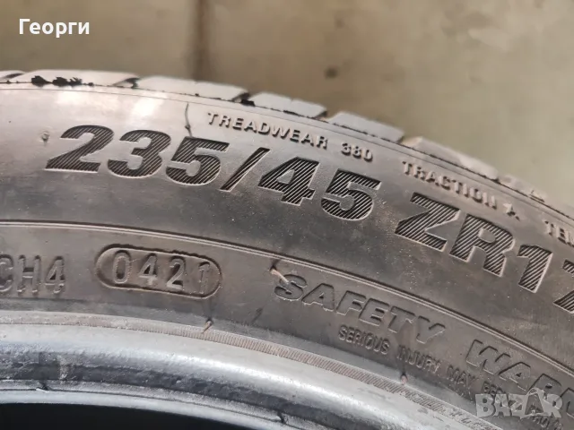 2бр. летни гуми 235/45/17 Kumho, снимка 4 - Гуми и джанти - 55842339