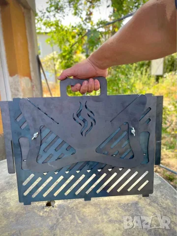 ПРЕНОСИМО FlatPack Барбекю– Здраво и Компактно. 3мм стомана. 75 €, снимка 5 - Барбекюта - 56085376