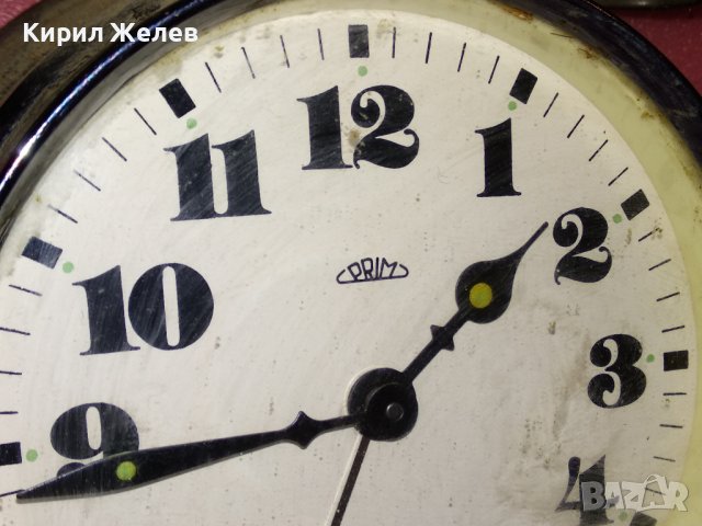 PRIM FABRIQUE EN TCHECOSLOVAQUIE Стар МЕХАНИЧЕН КОЛЕКЦИОНЕРСКИ ЧЕХОСЛОВАШКИ БУДИЛНИК - ПРИМ 43683, снимка 2 - Антикварни и старинни предмети - 44466258