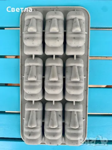 Силиконови формички за лед като главите от Великденските острови, снимка 3 - Други стоки за дома - 47564567