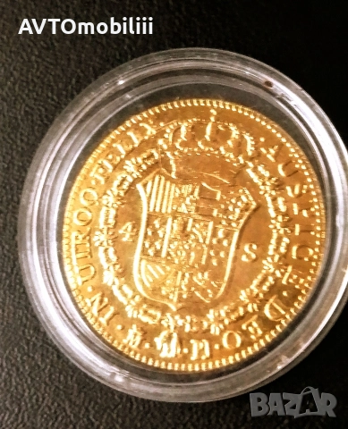 Позлатена средновековна испанска монета в капсула , снимка 5 - Нумизматика и бонистика - 52859416