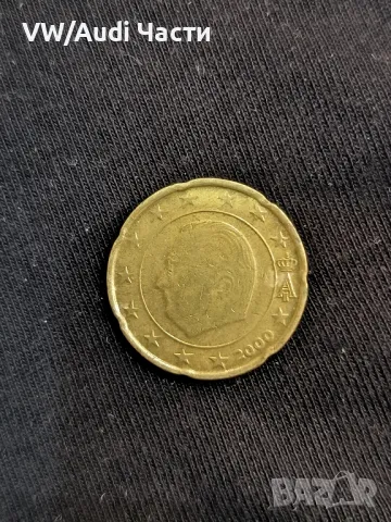 Монета 20 евро цента Белгия 2000г. минт 20 Euro Cent Belgium Albert II, снимка 2 - Нумизматика и бонистика - 49038138