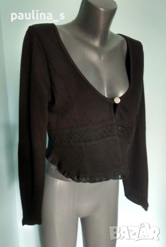 Два броя / Памучен топ тип жилетка с къдри "38" и "H&M" , снимка 2 - Жилетки - 36675878