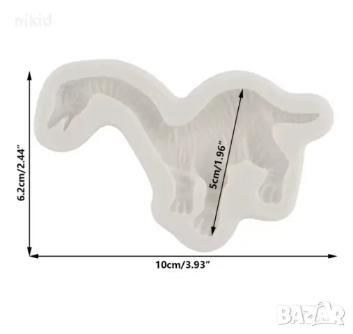 5 ВИД Изправен Динозавър силиконов молд форма за украса декор торта фондан шоколад гипс, снимка 3 - Форми - 48622596