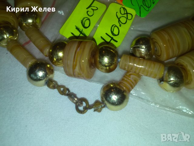 СТАРО КОЛИЕ от ВЕНЕЦИАНСКО СТЪКЛО МУРАНО и БРОНЗ 2172, снимка 2 - Колекции - 29555381