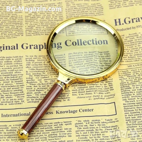 Професионална стъклена голяма ръчна лупа 10X увеличение за четене на книги вестници луксозна подарък, снимка 7 - Други инструменти - 50920391