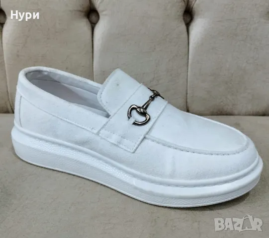 Мъжки официални бели обувки, снимка 1