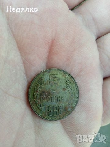 5 стотинки 1988 г,куриоз,двоен дефект, снимка 5 - Нумизматика и бонистика - 36925754