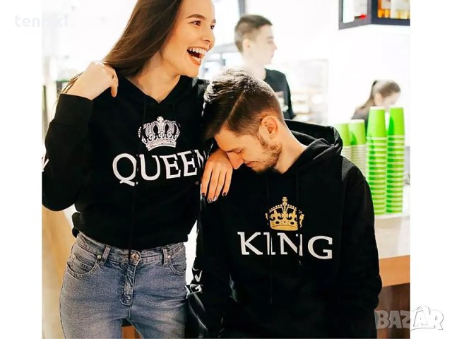 Качествени Суичъри за семейства и влюбени двойки King & Queen , The Boss The Real Boss 4 модела, снимка 1 - Суичъри - 31701779