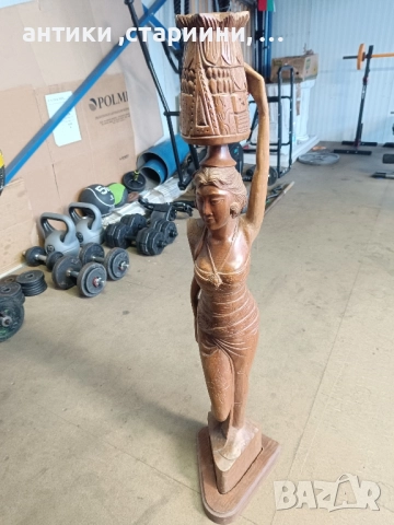 голяма дървена статуетка от масивно дърво!, снимка 7 - Статуетки - 52167017