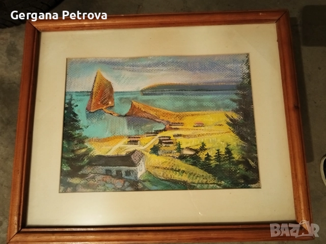 Картина сух пастел 1991 г с подпис на художника