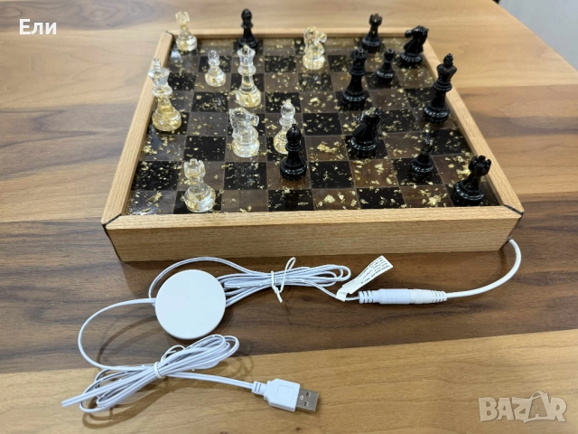 Ръчно изработен светещ шах, снимка 6 - Шах и табла - 52594899