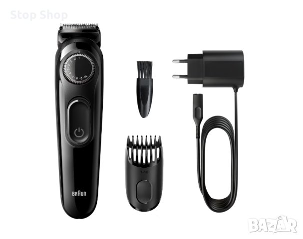 Тример Braun Beard Trimmer BT3222 Wet&Dry, Прецизен въртящ се бутон, 1 гребен, Черен, снимка 2 - Машинки за подстригване - 42917282