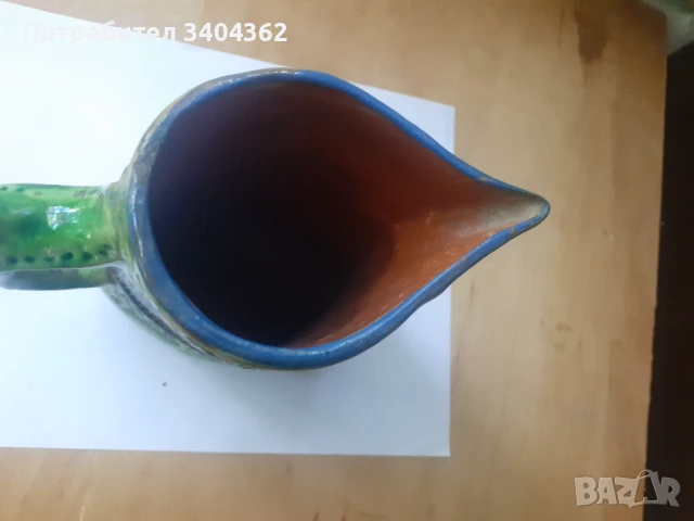 Стара релефна глечосана кана за вино троянска керамика, снимка 4 - Антикварни и старинни предмети - 50667054