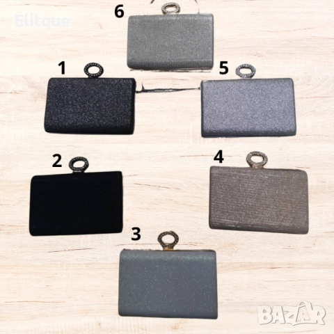 Дамска официална чанта в модерни брокатени цветове, снимка 2 - Чанти - 52894968