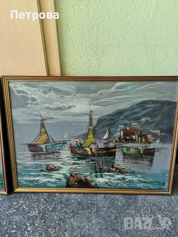 2 големи маслени картини. , снимка 3 - Антикварни и старинни предмети - 54299838