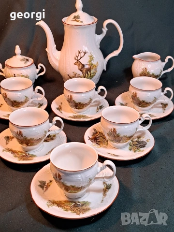 чешки порцеланов сервиз Bernadotte ловни мотиви  35/1