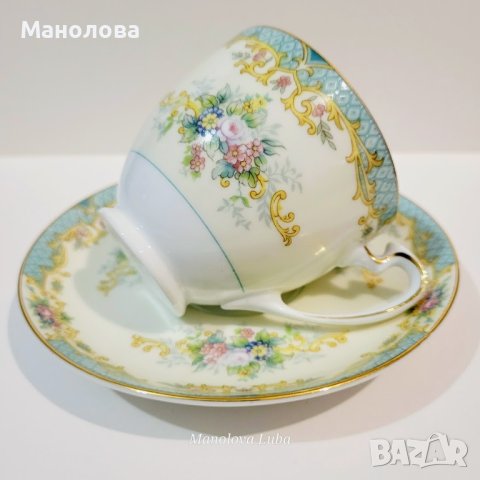 Японска порцеланова чаша с чинийка „Noritake“., снимка 2 - Колекции - 44252001
