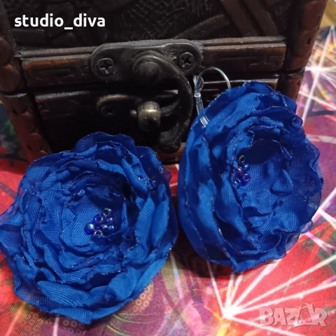 Обеци цветя, снимка 4 - Обеци - 52284359