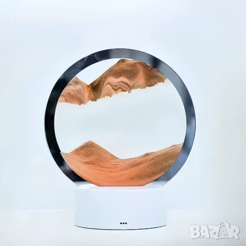 3D Пясъчна LED лампа с 16 цвята , снимка 2 - Настолни лампи - 50507970