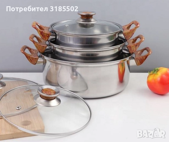 Кухненски комплект за готвене с охлаждащи дръжки, 12 части, снимка 4 - Прибори за хранене, готвене и сервиране - 51433490