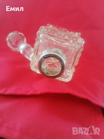 Антикварно шише за парфюм кристал и сребро , снимка 3 - Колекции - 36659264