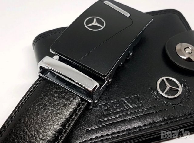 мъжки портфейл+колан луксозен комплект бмв мерцедес ауди, снимка 10 - Колани - 42115454