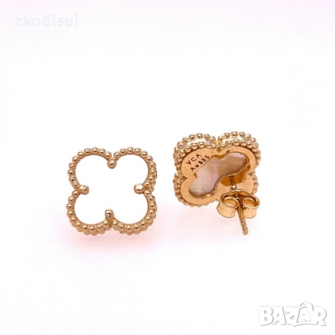 Златни обеци Van Cleef 4,62гр. 14кр. проба:585 модел:34586-1, снимка 2 - Обеци - 52533123