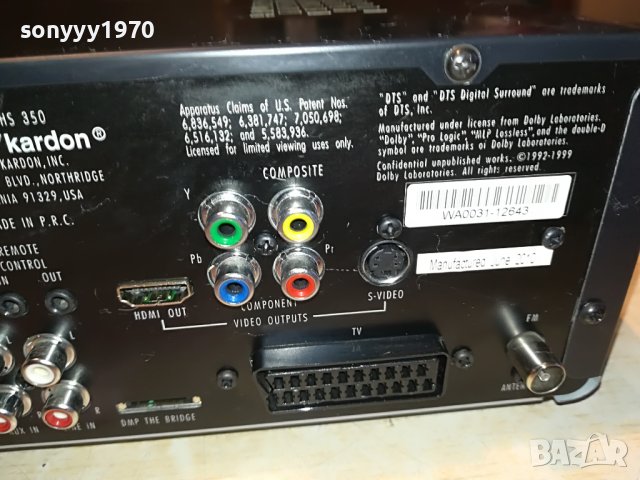 HARMAN/KARDON HS 350 USB/HDMI RECEIVER BLACK-ВНОС SWISS 1406222008, снимка 12 - Ресийвъри, усилватели, смесителни пултове - 37087522